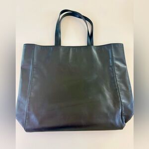 Saint Laurent Navy Leather Interior Zip Tote
